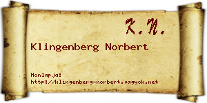Klingenberg Norbert névjegykártya