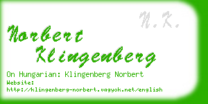 norbert klingenberg business card
